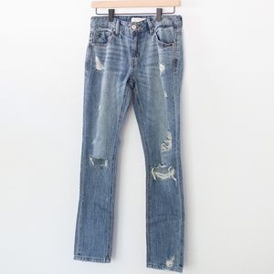 Unpublished Straight Leg Distressed Mid Rise Denim Jeans Size 24